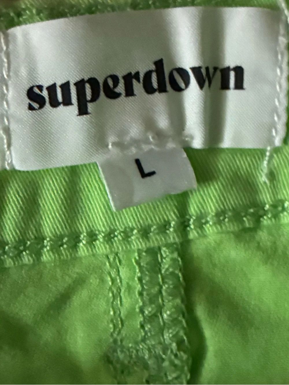 superdown Neon Lime Denim Mini Skirt